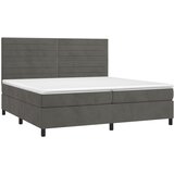  Krevet s oprugama i madracem tamnosivi 200x200 cm baršunasti | shoptok.hr