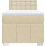 vidaXL Box spring postelja z vzmetnico krem 80x200 cm blago, (21305998) | Shoptok.si