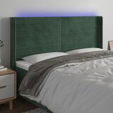  the living store led posteljno vzglavje temno zeleno 183x16x118/128 cm žamet - led vzglavje, (21453837) Cene