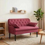  Ljubavni kauč s gumbima Vinska crvena 111 x 68 x 80 cm Tkanina | Eponuda.com