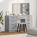 set 3 siva sonoma inženirski les srednji visok predal
