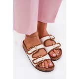 Boto Women's Fabric Slippers On Cork Platform With Buckles White Osoffe | ePonuda.com