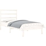  Posteljni okvir bel iz trdnega lesa 75x190 cm 2FT6, (20907056) | Shoptok.si
