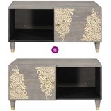 vidaXL Klubska miza Siva 80 x 50 x 40 cm trden mangov les Cene