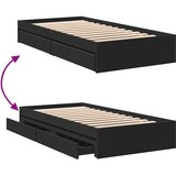  Okvir kreveta s ladicama crni 75 x 190 cm konstruirano drvo | shoptok.hr