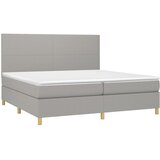  box spring s madracem LED svjetlosivi 200x200 cm tkanina | shoptok.hr
