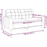  Dvosjed od tkanine crni 140 cm od umjetne kože | shoptok.hr