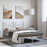  Metalni okvir za krevet s uzglavljem bijeli 150x200 cm | shoptok.hr
