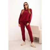 Polski Women's cotton set with Minimal print burgundy | shoptok.hr