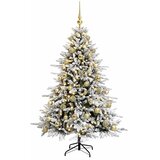  Umjetno božićno drvce s kuglicom 150 cm 150 LED lampica - Zelena i bijela 150 cm s LED žaruljama i zlatnim kuglicama | shoptok.hr