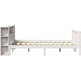 vidaXL Knjižna postelja brez vzmetnice bela 150x200 cm trdna borovina | Shoptok.si
