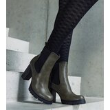 Gemre Green slip-on block heel ankle boots made of eco-leather Motena | shoptok.hr