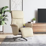 vidaXL Masažni naslonjač od tkanine s osloncem za noge krem | shoptok.hr