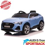 Audi E-Tron Sportback - Licencirani auto na akumulator - Meke gume + kožno sedište - Plavi Cene