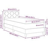 Boxspring - Krevet s oprugama i madracem Crna 80 x 200 cm tkanina | shoptok.hr