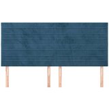  Posteljno vzglavje 4 kosa temno moder 90x5x78/88 cm žamet, (20953833) | Shoptok.si