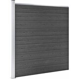 Set panela za ogradu WPC 1138 x (105 - 186) cm crni | shoptok.hr