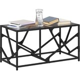  Stolić za kavu s crnom staklenom površinom 78,5x40x41 cm čelik | Eponuda.com
