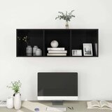  Zidni TV ormarić visoki sjaj crni 37 x 37 x 107 cm od iverice | shoptok.hr