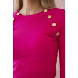 Kesi Dress with decorative buttons in fuchsia color | shoptok.hr
