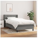  Box spring postelja z vzmetnico temno siva 100x200 cm blago | Shoptok.si