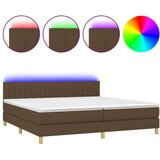  Krevet box spring s madracem LED tamnosmeđi 200x200 cm tkanina | shoptok.hr