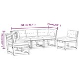 vidaXL 5-dijelni set vrtnih sofa s jastucima od masivne duglazije | shoptok.hr