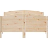 vidaXL Okvir za krevet s uzglavljem 135 x 190 cm od masivne borovine | shoptok.hr