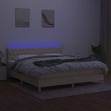  Krevet box spring s madracem LED krem 180x200 cm od tkanine | shoptok.hr