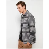 LC Waikiki Men's Lumberjack Shirt Jacket with a Comfortable Fit Long Sleeve Patterned