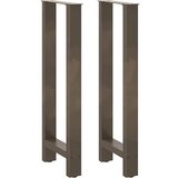 vidaXL Noge za barski stol Prirodni čelik 2 kom 40 x (100-101) cm Čelik | shoptok.hr