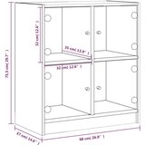 vidaXL Bočni ormarić sa staklenim vratima boja hrasta 68x37x75 5 cm | shoptok.hr