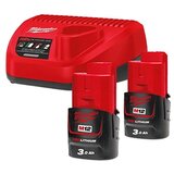 Milwaukee set - punjač + 2 baterije 12V/3Ah M12 NRG-302 4933451902