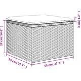  Vrtni tabure s jastukom bež 55 x 55 x 37 cm od poliratana | shoptok.hr