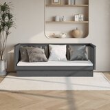 vidaXL Dnevna postelja siva 75x190 cm trdna borovina Cene