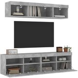 vidaXL 5-dijelni zidni TV elementi s LED svjetlima boja betona drveni | shoptok.hr