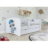 Drveni dečiji krevet rakun sa fiokom - beli - 160x80 cm Cene