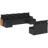  9-dijelni set vrtnih sofa s jastucima crni od poliratana | shoptok.hr