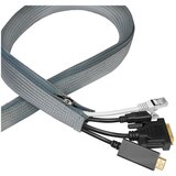 Logilink Cable sleeve with zipper, Polyester, OD 30 mm, grey, 1 m, KAB0071