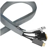cable sleeve with zipper, polyester, od 30 mm, grey, 1 m, KAB0071