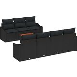  8-dijelni vrtni kauč set s jastucima crni poliratan akacija | shoptok.hr
