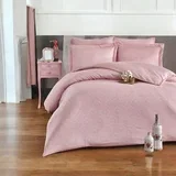 posteljina velika saten žakard roze boja
