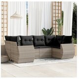 vidaXL 6-dijelni set vrtnih sofa od poliratana s jastucima svjetlosivi | shoptok.hr