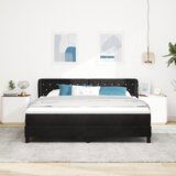 Box Spring Krevet s Madracem Crni 180x200 cm Baršun | shoptok.hr