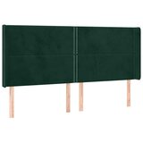 Krevet box spring s madracem LED tamnozeleni 200x200 cm baršun - Tamnozelena 200 x 200 cm Obično s čavlima | shoptok.hr