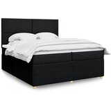  Krevet s oprugama i madracem crni 200x200 cm od tkanine | shoptok.hr