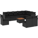  The Living Store Vrtna sedežna garnitura 11-delna z blazinami črn poli ratan - Vrtna Sedežna Garniture, (21453106) | Shoptok.si