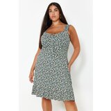Trendyol Curve Multicolored Floral Patterned Buttoned Knitted Dress | shoptok.hr