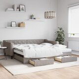 vidaXL Dnevni krevet na razvlačenje smeđesivi 100 x 200 cm od tkanine | shoptok.hr