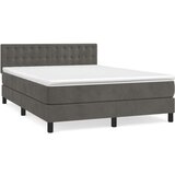  Box spring postelja z vzmetnico temno siva 140x200 cm žamet, (20790904) | Shoptok.si